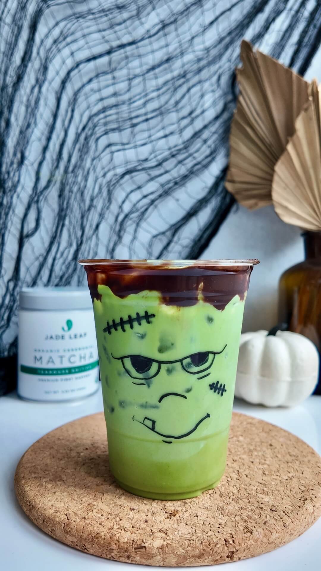 Frankenstein Matcha Latte with Vanilla Cold-Foam – Jade Leaf Matcha US