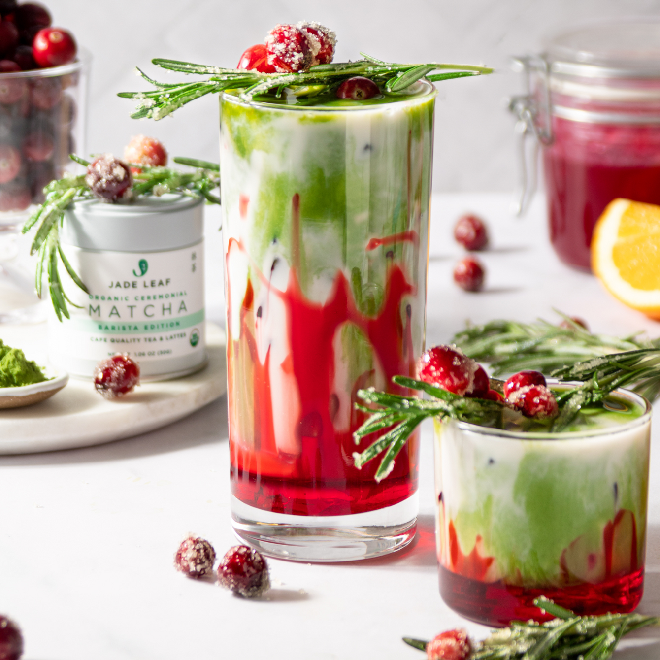 Iced Cranberry Matcha Latte