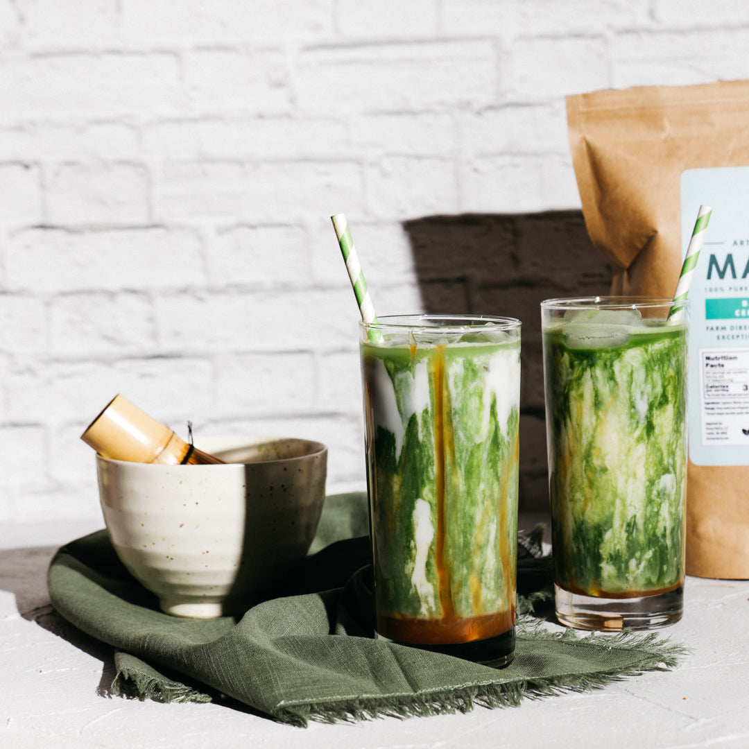 Iced Caramel Matcha Latte