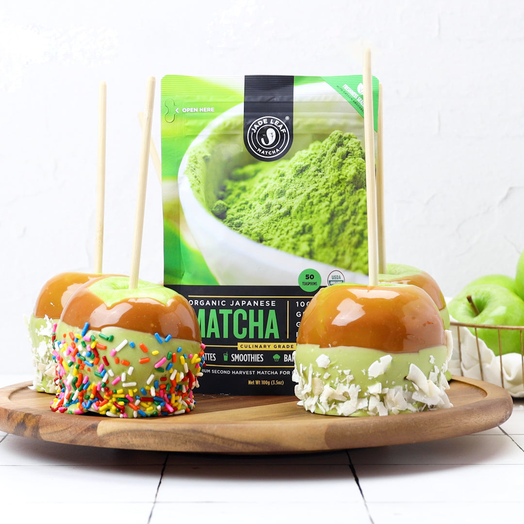 Matcha Dipped Caramel Apples