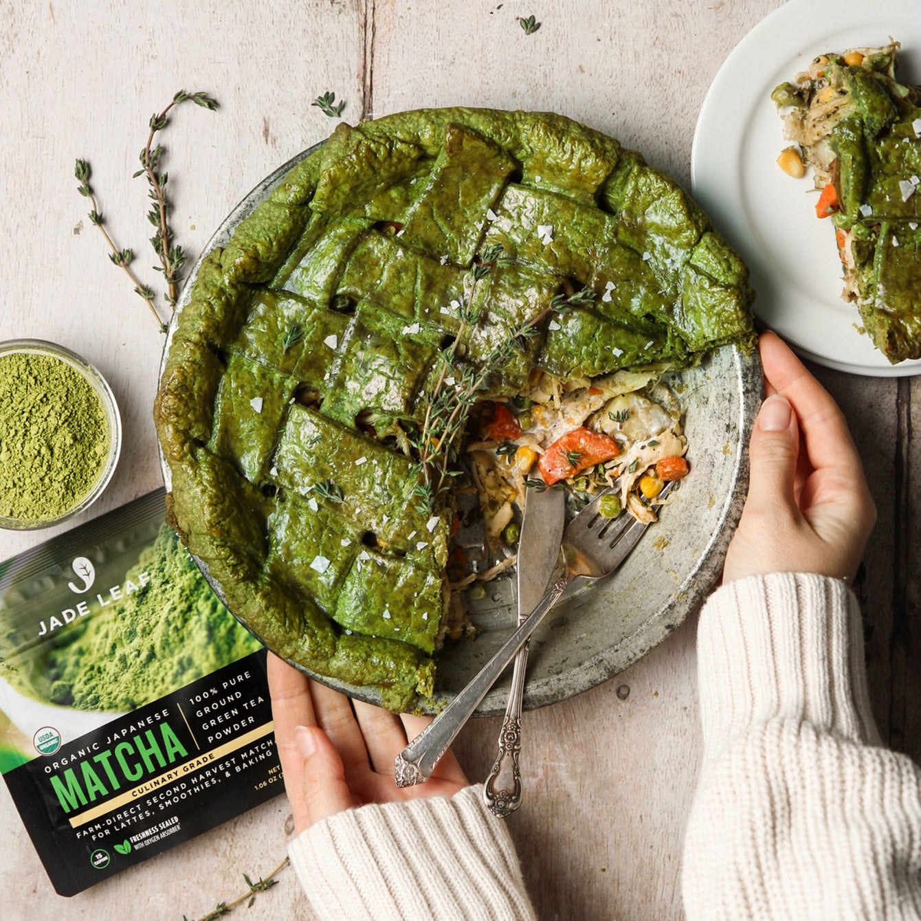 Savory Matcha Chicken Pot Pie