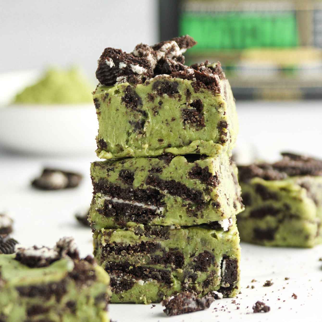 Matcha Cookies & Cream Fudge