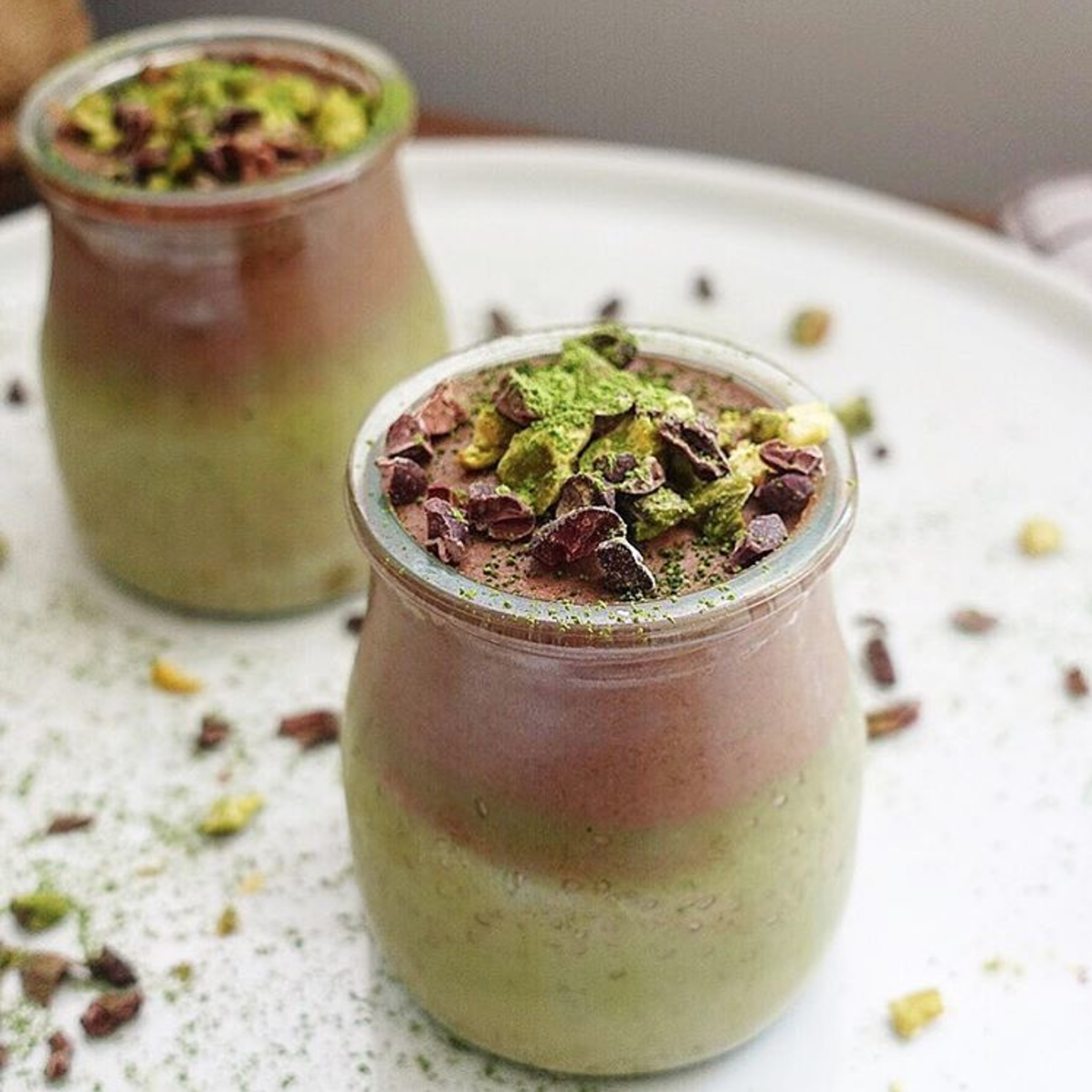 Chocolate Matcha Chia Parfait