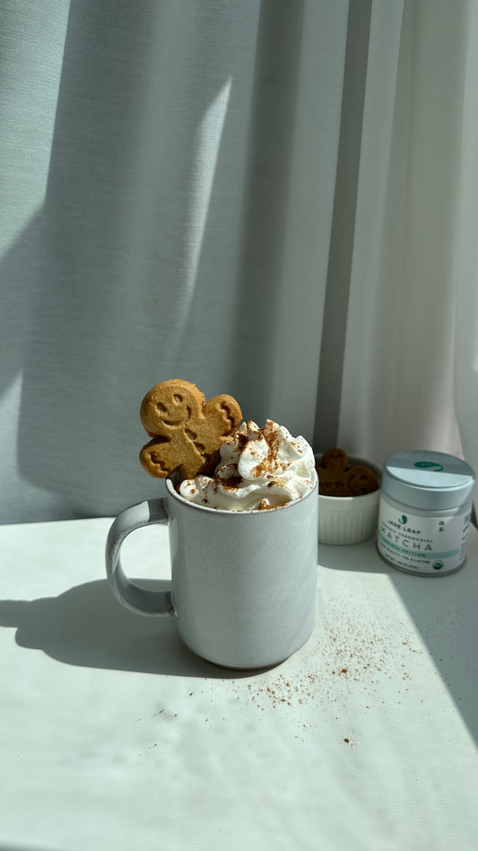 Warm Gingerbread Matcha Latte
