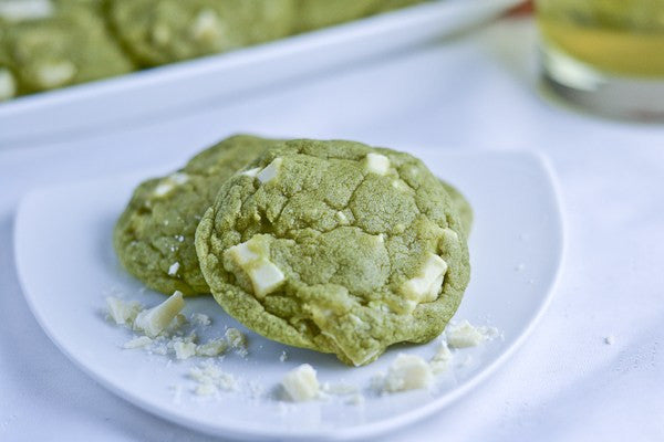 White Chocolate Matcha Green Tea Cookies