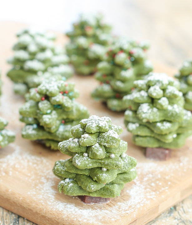 Matcha Christmas Tree Cookies