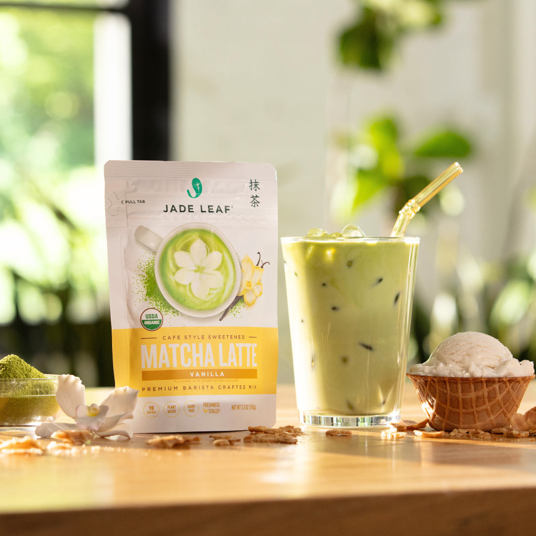 Organic Cafe Style Sweetened Matcha Latte Mix - Vanilla – Jade Leaf Matcha