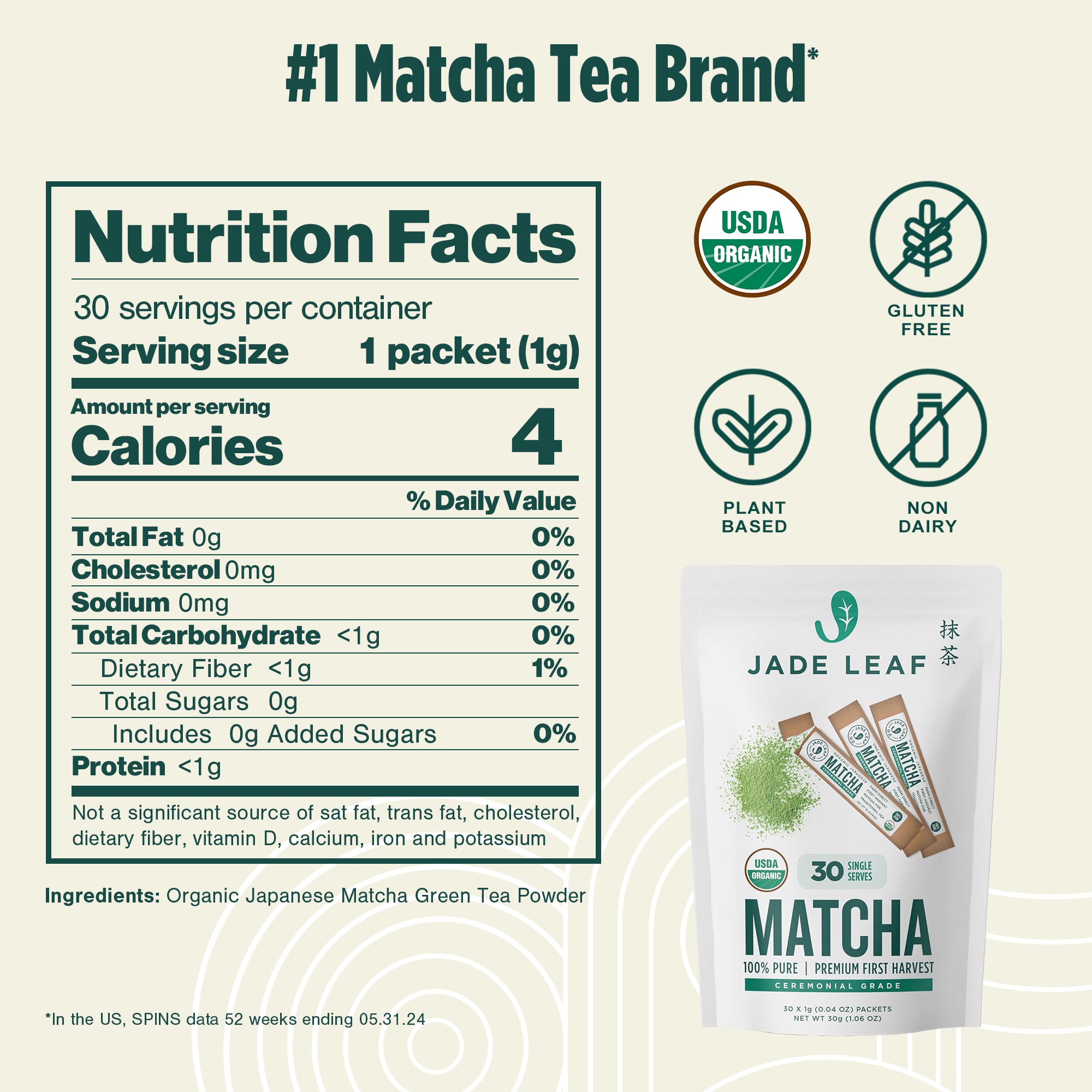 Organic Ceremonial Matcha Stick Packs - High-Quality, USDA Organic