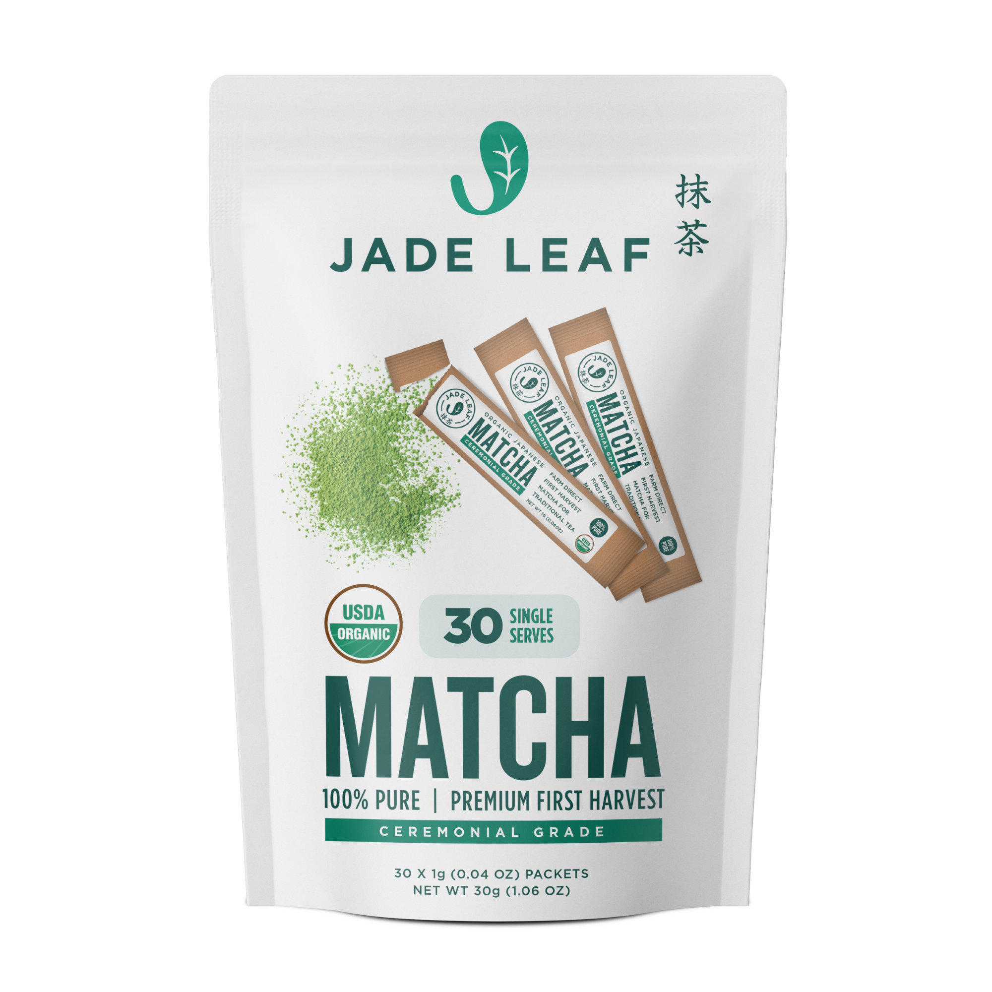 Organic Ceremonial Matcha Stick Packs Jade Leaf Matcha