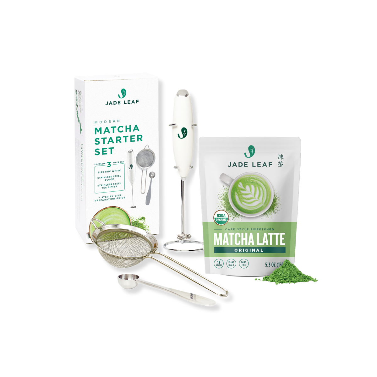 Cafe Style Matcha Latte Mix Starter Bundle – Jade Leaf Matcha US