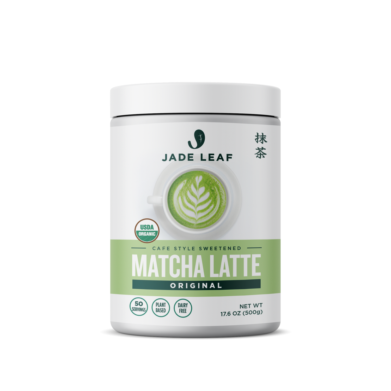 Organic Cafe Style Sweetened Matcha Latte Mix - Original 17.6oz | Jade Leaf Matcha Organic Cafe Style Sweetened Matcha Latte Mix - Original 17.6oz | Jade Leaf Matcha