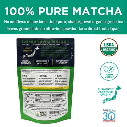 Culinary Matcha - 100g Pouch - Back