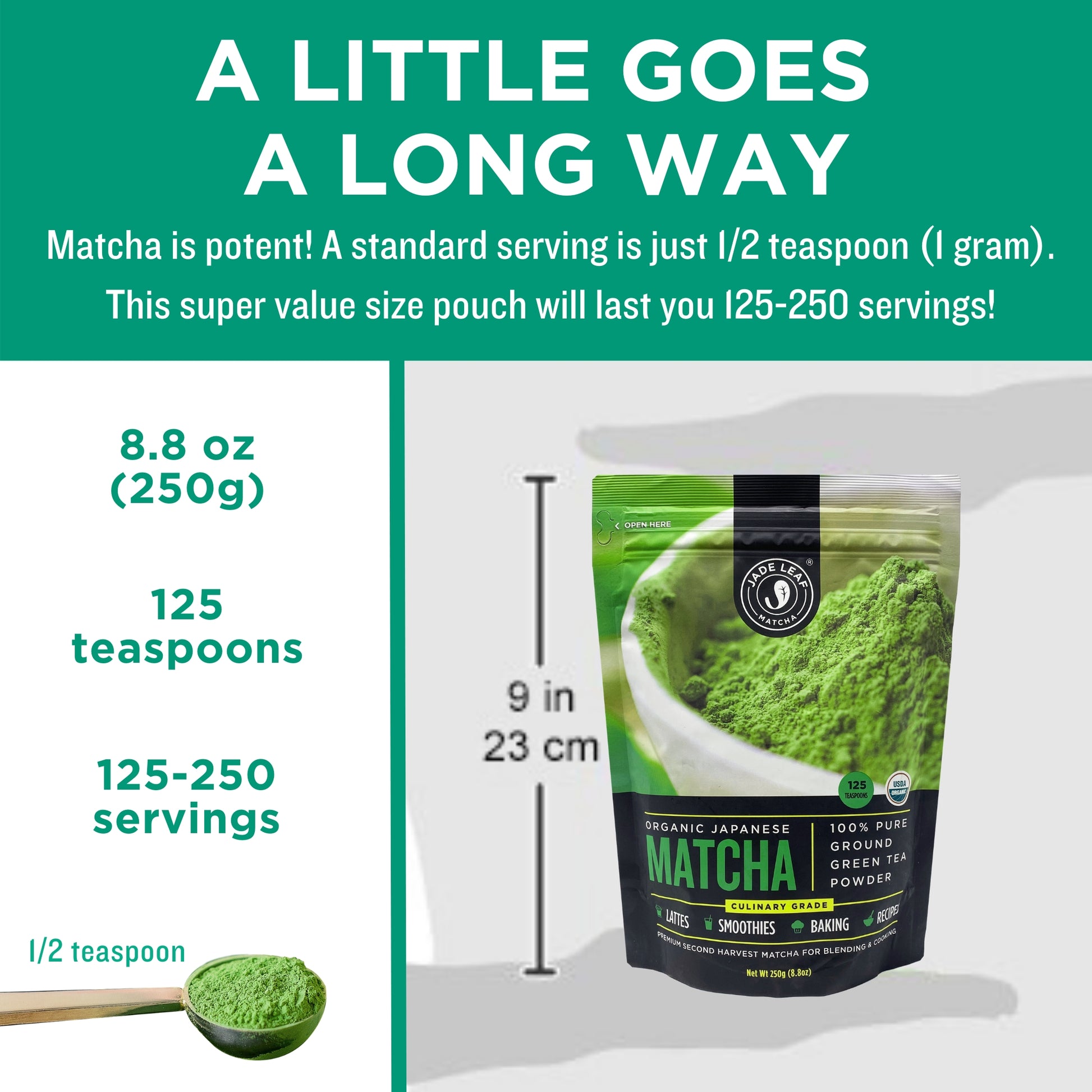 Culinary Matcha - 250g Pouch - Size