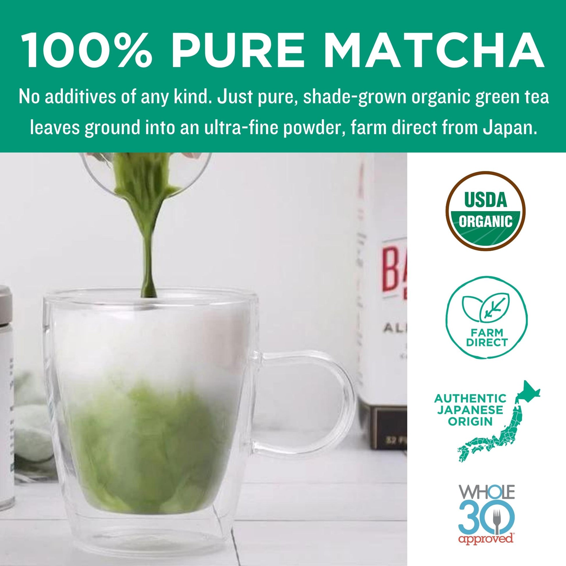 Jade Leaf Organic Matcha Green Tea Powder - Authentic Japanese Origin