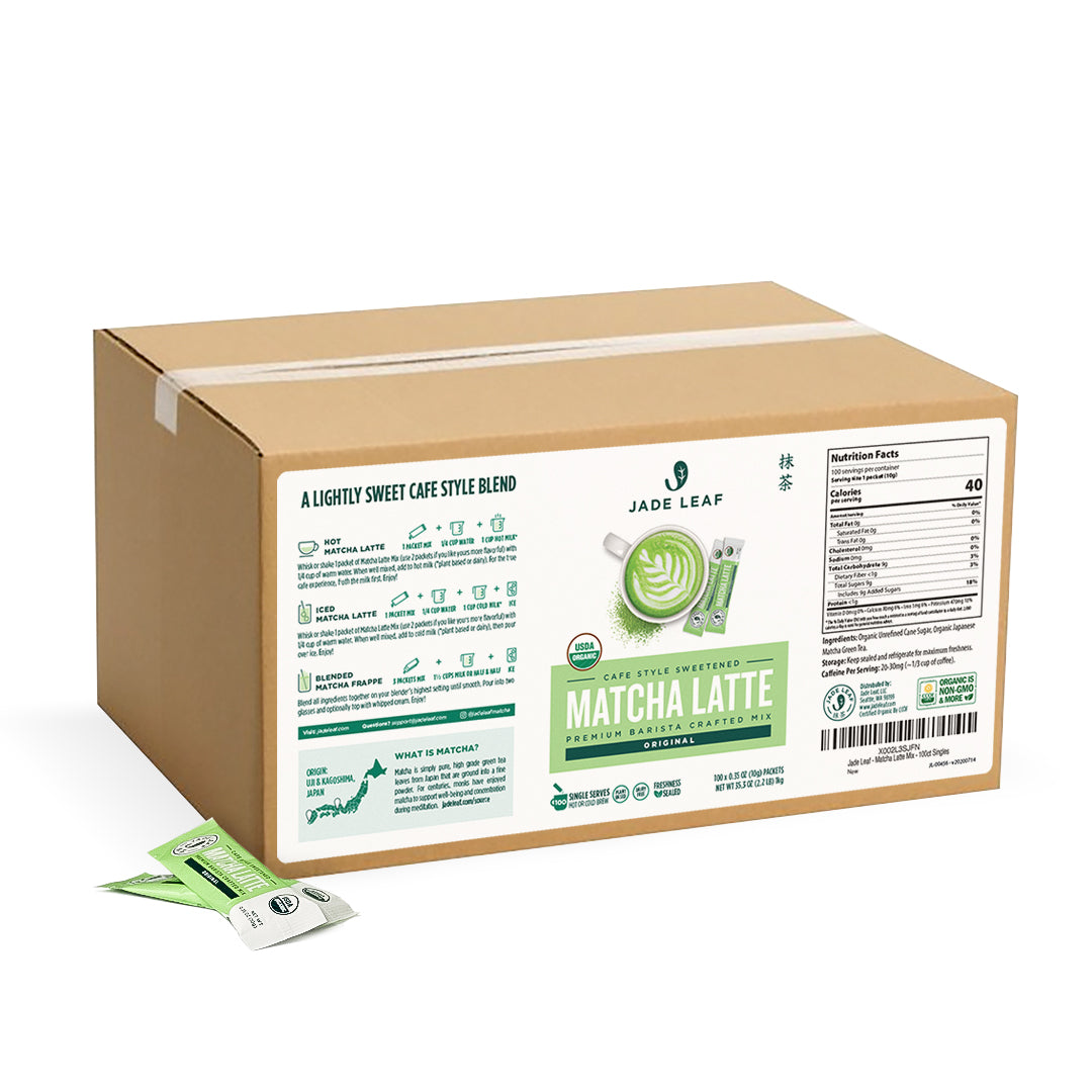 Cafe Style Matcha Latte Mix - Original - Stick Packs - 100 Count - Front